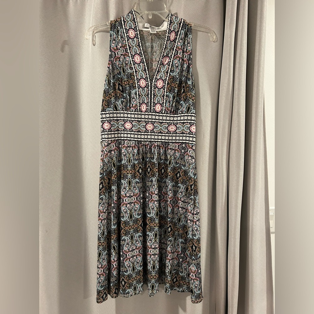 Chic Paisley Print Midi Dress